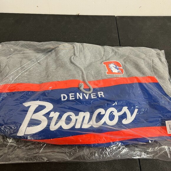 Mitchell And Ness Throwbacks Hoodie Denver Bronco Hoodie 4-XL - Picture 1 of 5